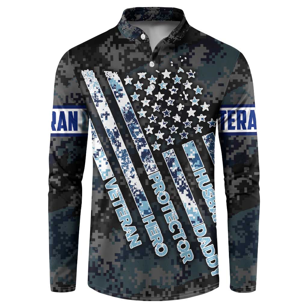 Veteran Hero Protector Husband Daddy Button Sweatshirt Veteran Fathers Day