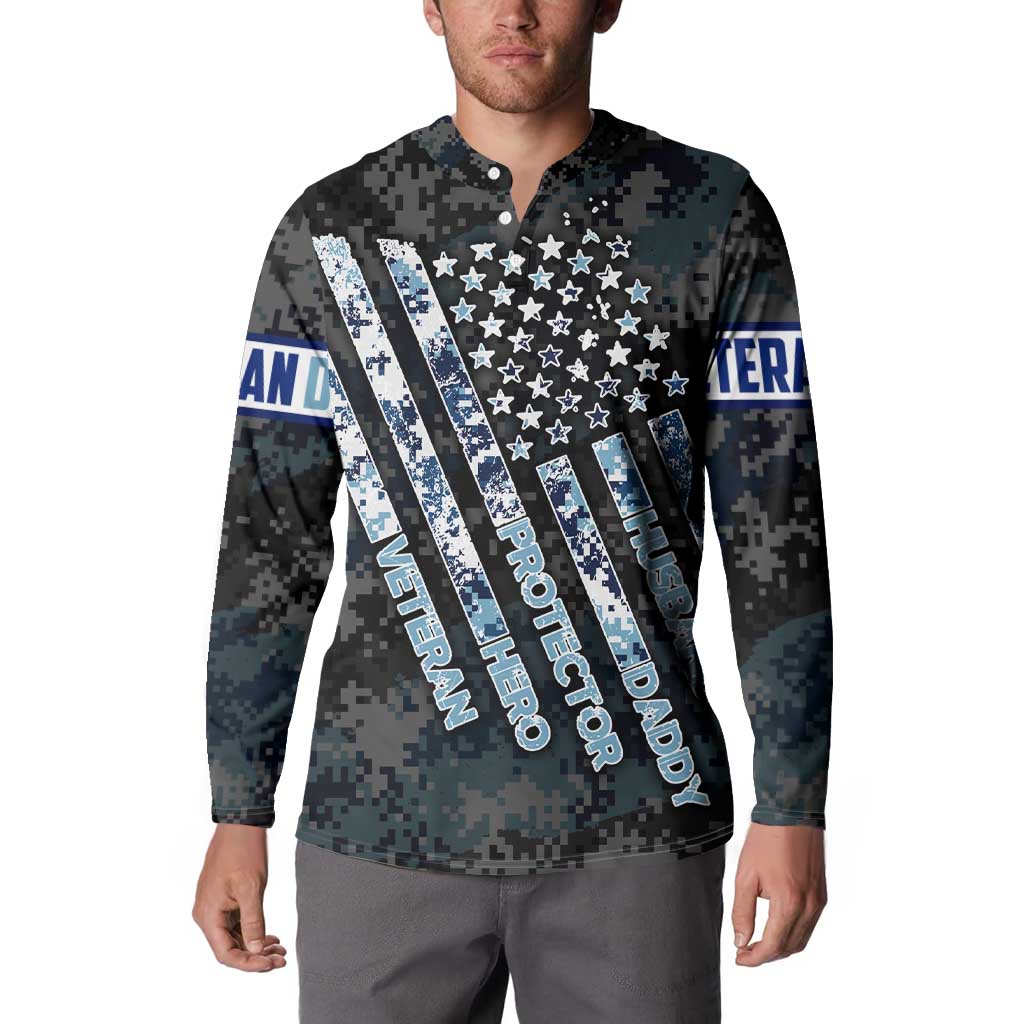 Veteran Hero Protector Husband Daddy Button Sweatshirt Veteran Fathers Day