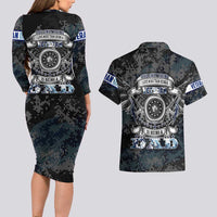 Veteran Hero Protector Husband Daddy Couples Matching Long Sleeve Bodycon Dress and Hawaiian Shirt Veteran Fathers Day