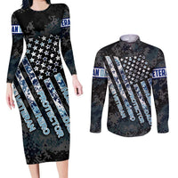 Veteran Hero Protector Husband Daddy Couples Matching Long Sleeve Bodycon Dress and Long Sleeve Button Shirt Veteran Fathers Day
