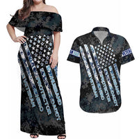 Veteran Hero Protector Husband Daddy Couples Matching Off Shoulder Maxi Dress and Hawaiian Shirt Veteran Fathers Day