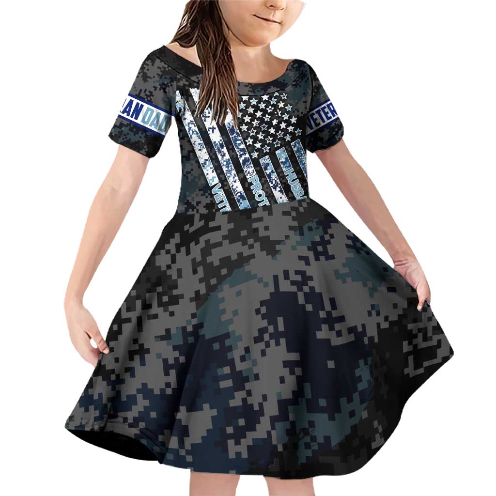 Veteran Hero Protector Husband Daddy Family Matching Off Shoulder Short Dress and Hawaiian Shirt Veteran Fathers Day