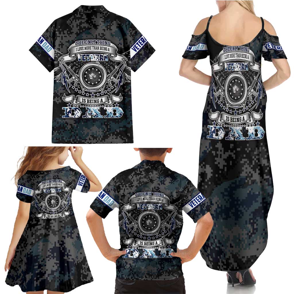 Veteran Hero Protector Husband Daddy Family Matching Summer Maxi Dress and Hawaiian Shirt Veteran Fathers Day