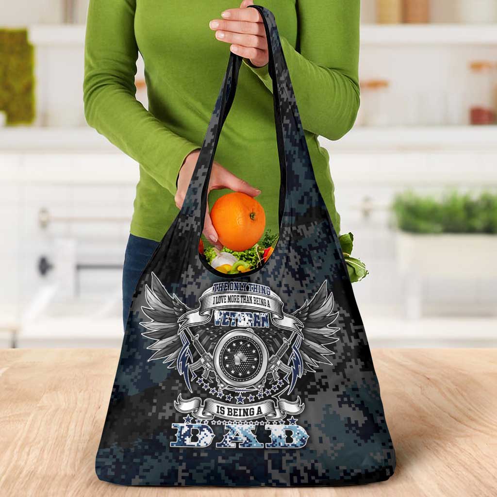 Veteran Hero Protector Husband Daddy Grocery Bag Veteran Fathers Day