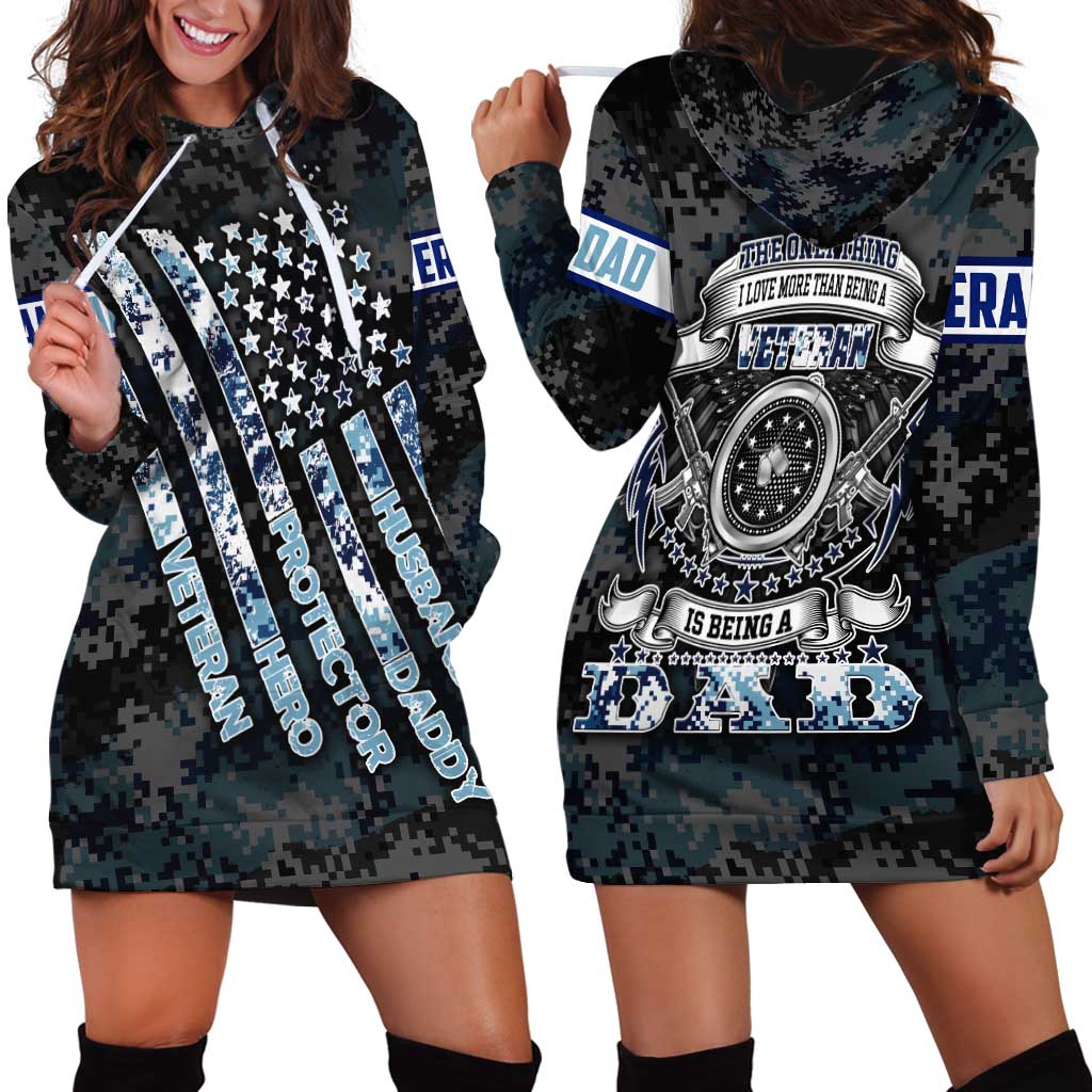 Veteran Hero Protector Husband Daddy Hoodie Dress Veteran Fathers Day
