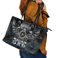 Veteran Hero Protector Husband Daddy Leather Tote Bag Veteran Fathers Day