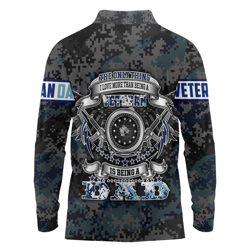 Veteran Hero Protector Husband Daddy Long Sleeve Polo Shirt Veteran Fathers Day