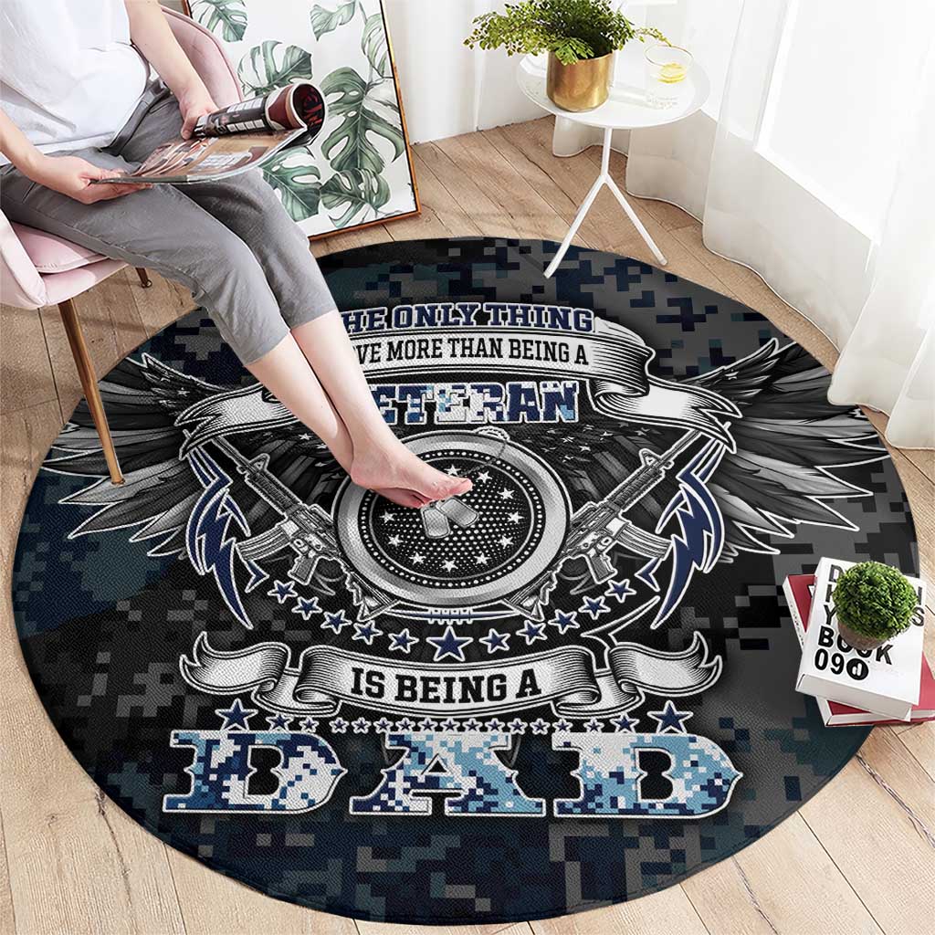 Veteran Hero Protector Husband Daddy Round Carpet Veteran Fathers Day
