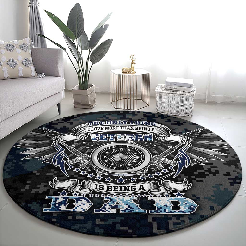 Veteran Hero Protector Husband Daddy Round Carpet Veteran Fathers Day