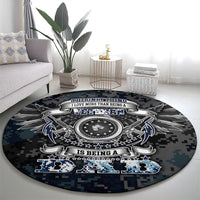 Veteran Hero Protector Husband Daddy Round Carpet Veteran Fathers Day