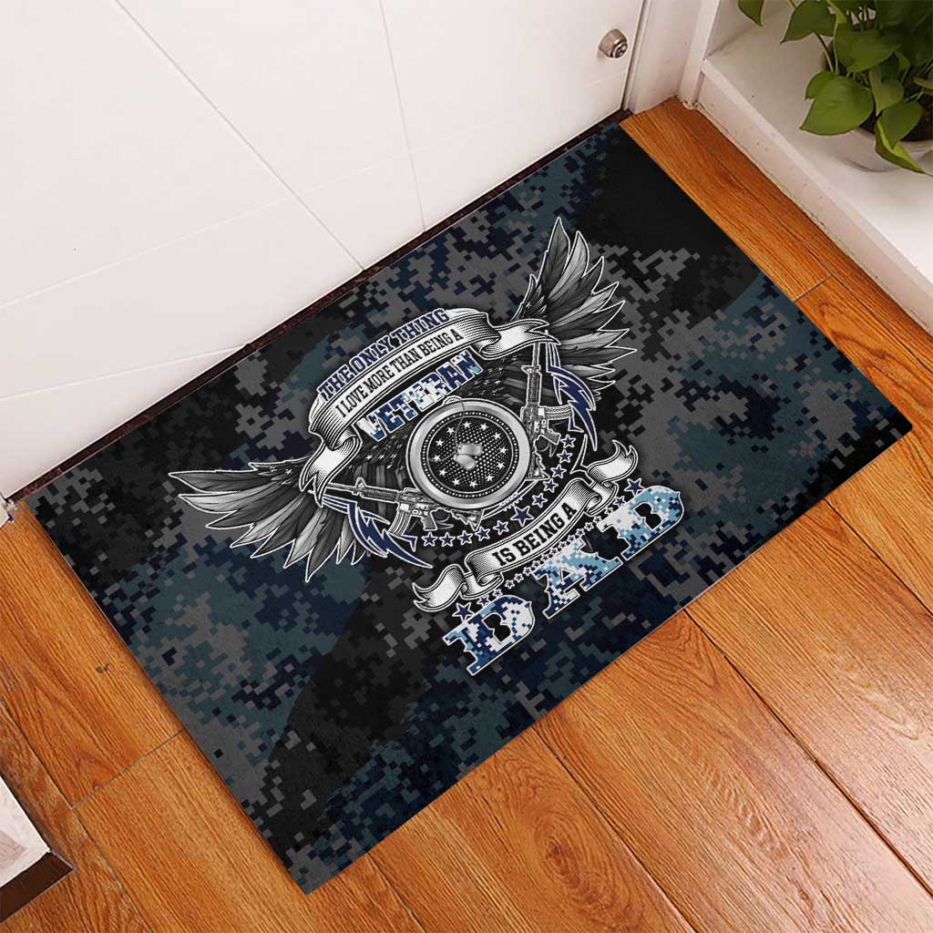 Veteran Hero Protector Husband Daddy Rubber Doormat Veteran Fathers Day