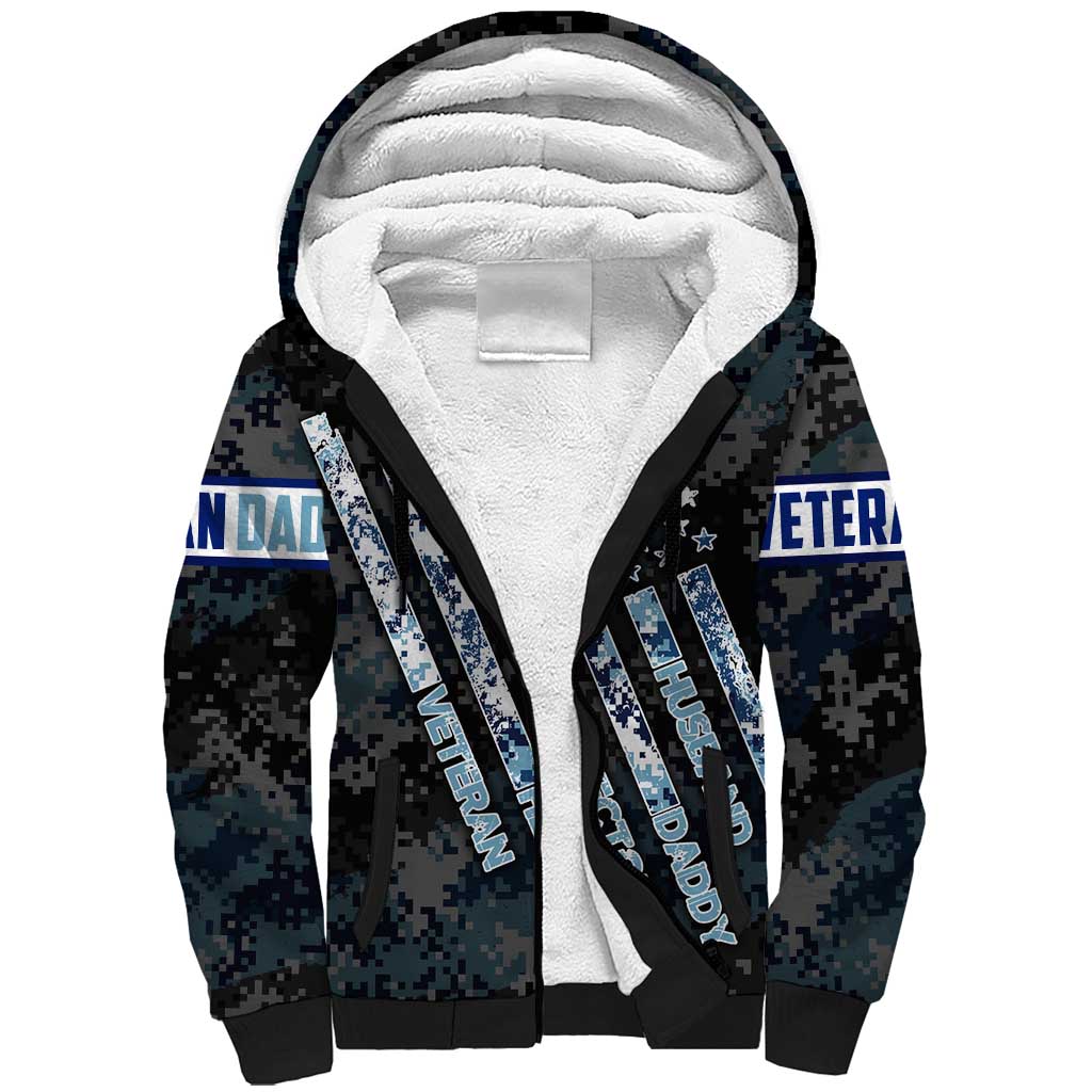 Veteran Hero Protector Husband Daddy Sherpa Hoodie Veteran Fathers Day