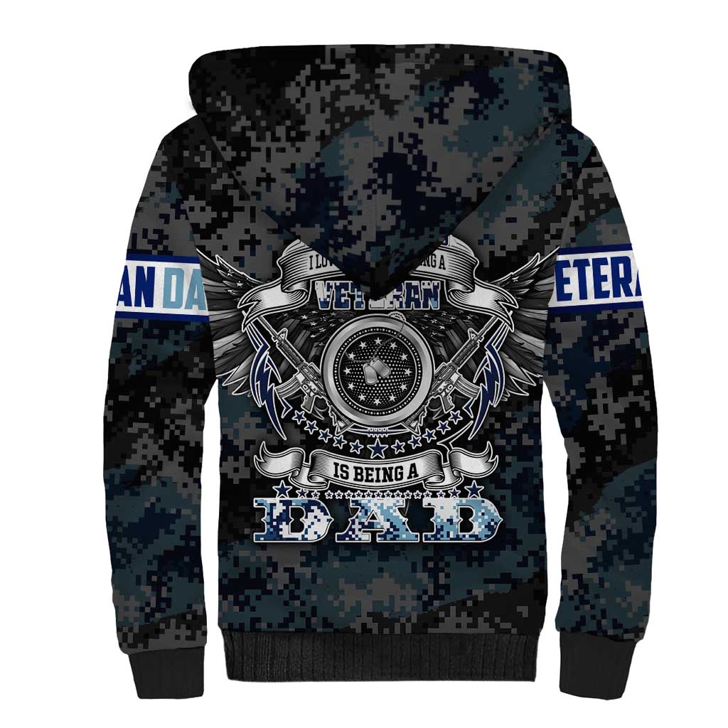Veteran Hero Protector Husband Daddy Sherpa Hoodie Veteran Fathers Day
