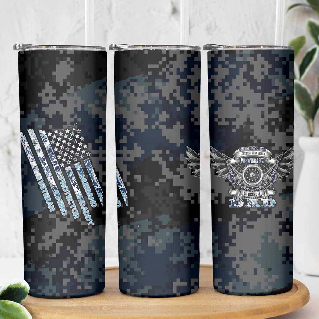 Veteran Hero Protector Husband Daddy Skinny Tumbler Veteran Fathers Day