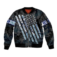 Veteran Hero Protector Husband Daddy Sleeve Zip Bomber Jacket Veteran Fathers Day