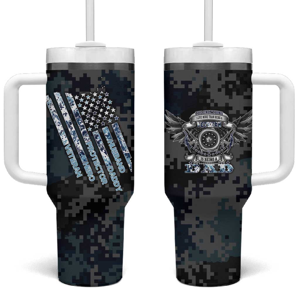 Veteran Hero Protector Husband Daddy Tumbler With Handle Veteran Fathers Day