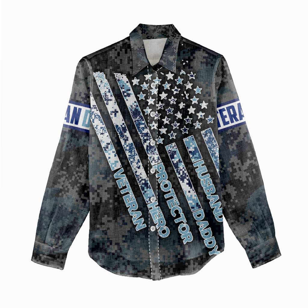 Veteran Hero Protector Husband Daddy Women Casual Shirt Veteran Fathers Day