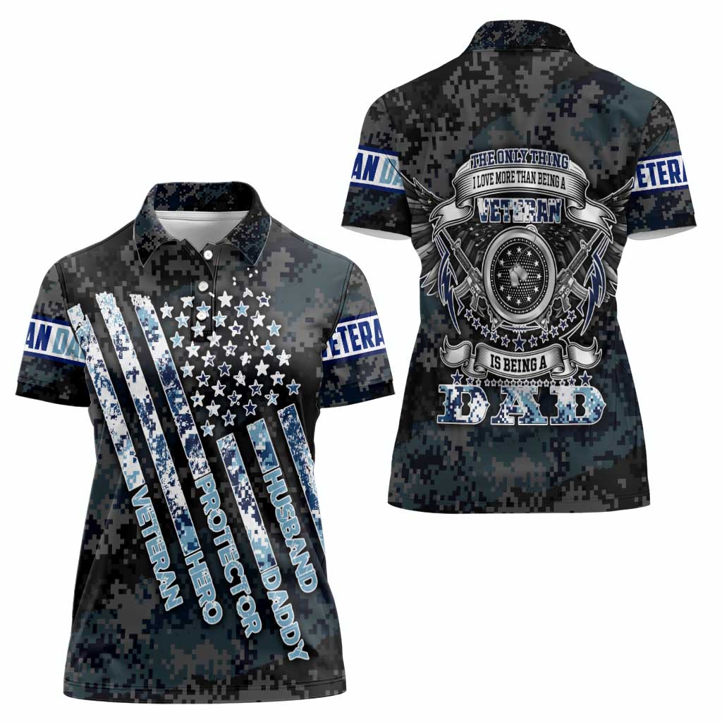 Veteran Hero Protector Husband Daddy Women Polo Shirt Veteran Fathers Day