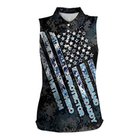 Veteran Hero Protector Husband Daddy Women Sleeveless Polo Shirt Veteran Fathers Day