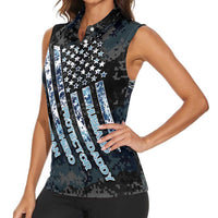 Veteran Hero Protector Husband Daddy Women Sleeveless Polo Shirt Veteran Fathers Day