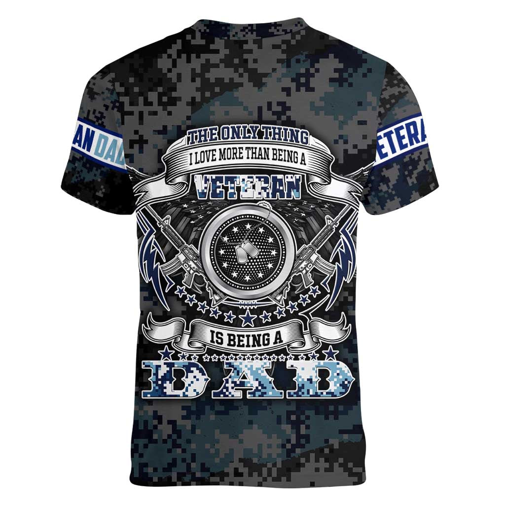 Veteran Hero Protector Husband Daddy Women V-Neck T-Shirt Veteran Fathers Day