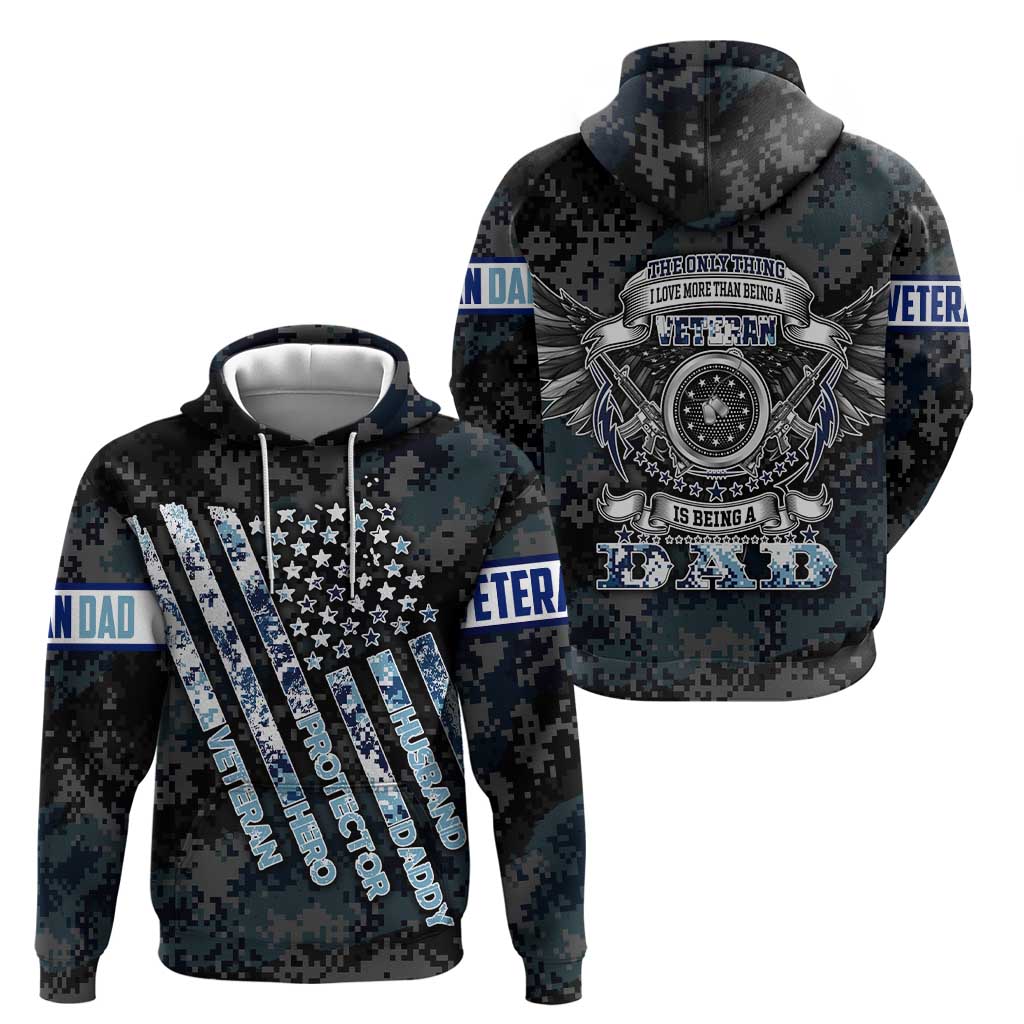 Veteran Hero Protector Husband Daddy Zip Hoodie Veteran Fathers Day