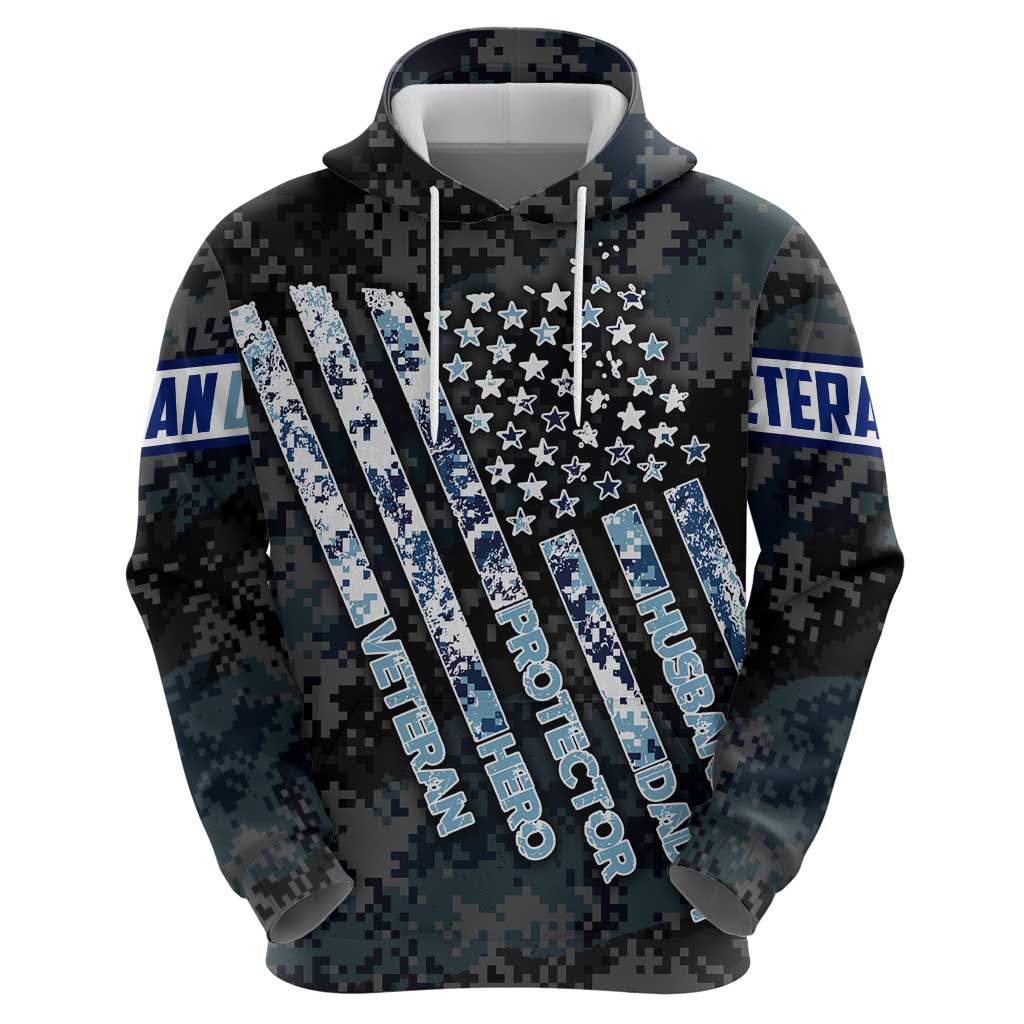 Veteran Hero Protector Husband Daddy Zip Hoodie Veteran Fathers Day