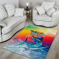Fishing Dad Area Rug Fast Sharp and Strong Like a Sailfish