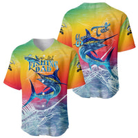 Fishing Dad Baseball Jersey Fast Sharp and Strong Like a Sailfish