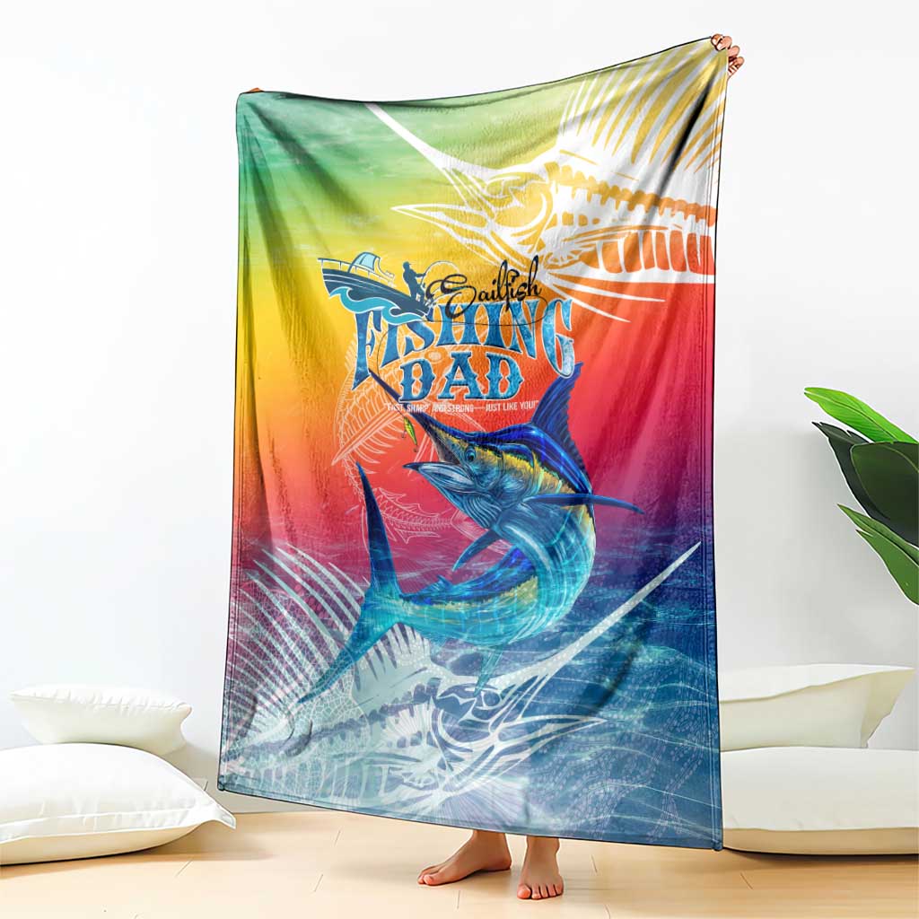 Fishing Dad Blanket Fast Sharp and Strong Like a Sailfish