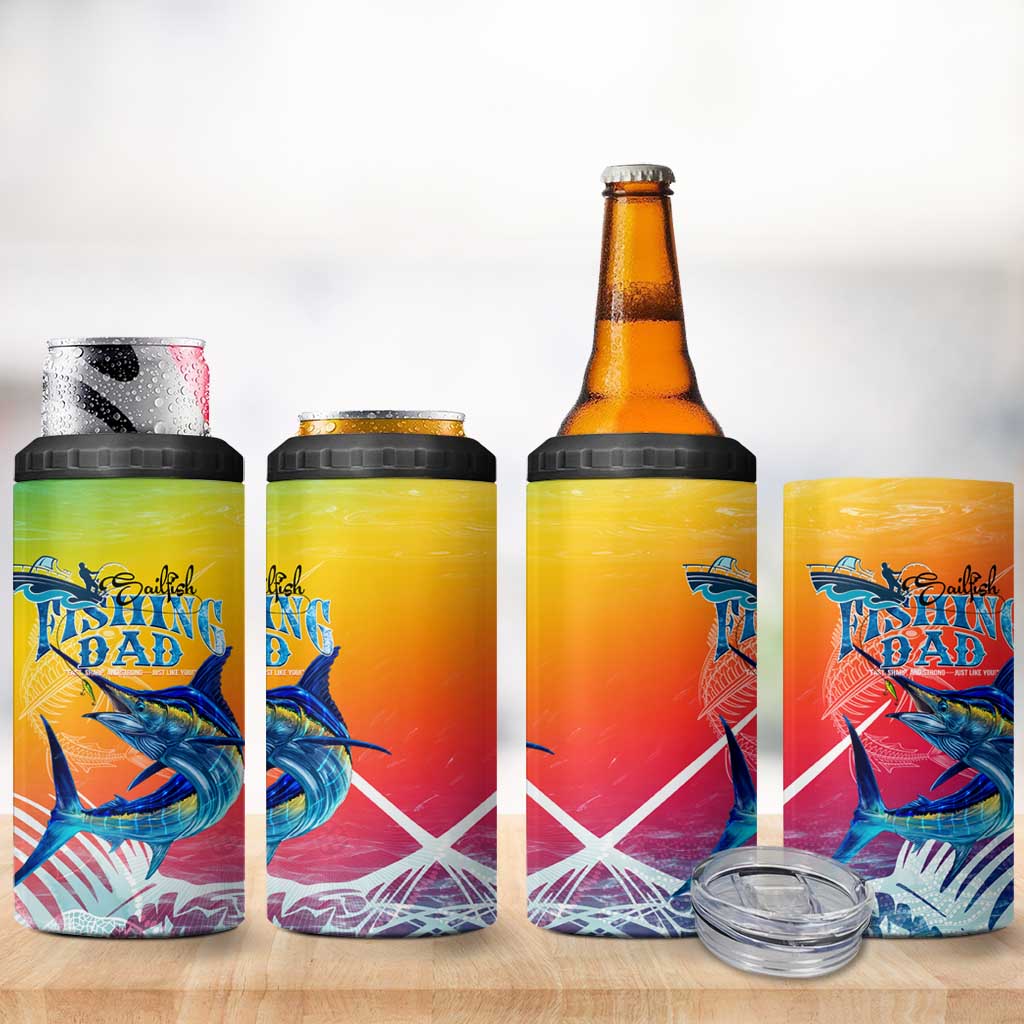 Fishing Dad 4 in 1 Can Cooler Tumbler Fast Sharp and Strong Like a Sailfish