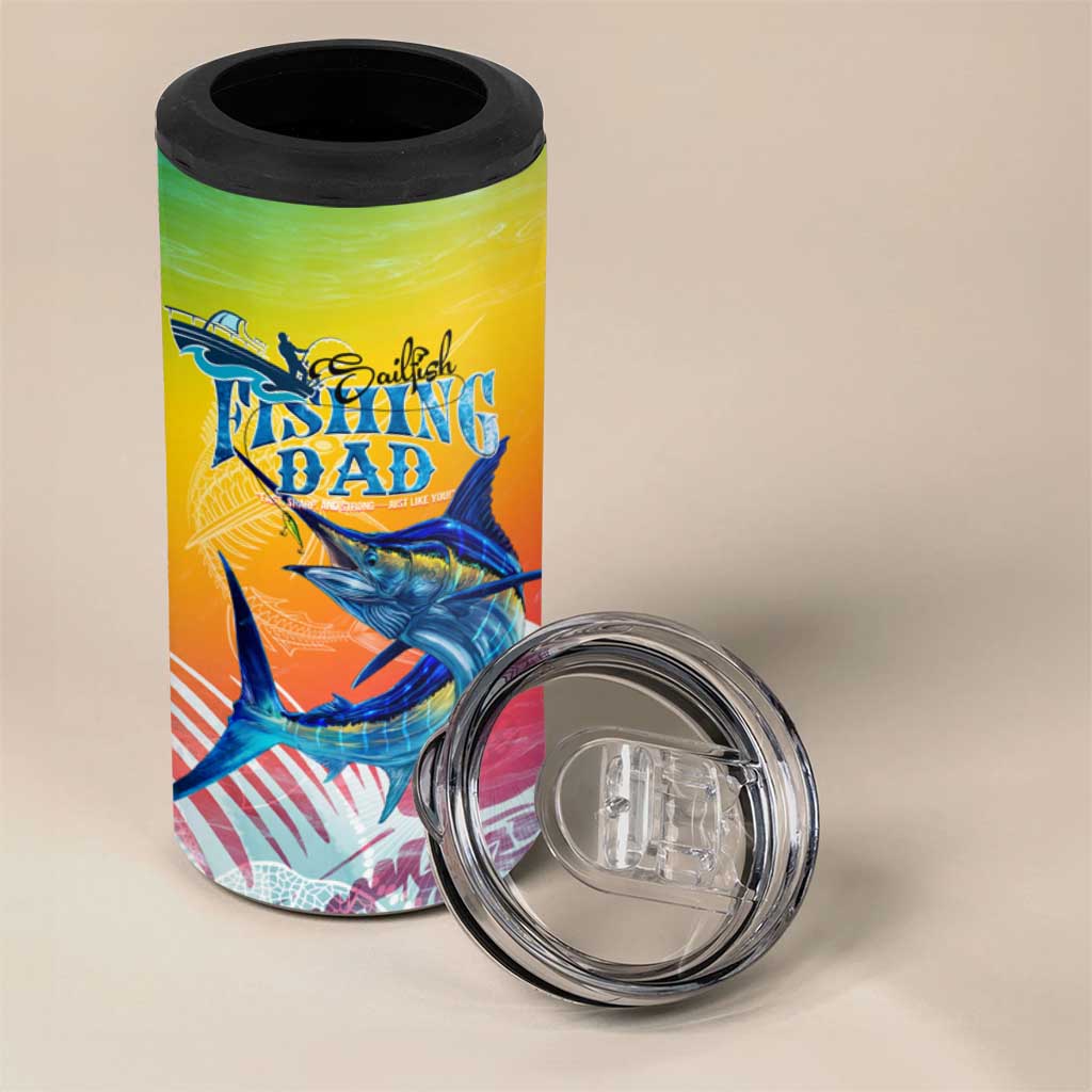 Fishing Dad 4 in 1 Can Cooler Tumbler Fast Sharp and Strong Like a Sailfish