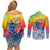 Fishing Dad Couples Matching Off Shoulder Short Dress and Long Sleeve Button Shirt Fast Sharp and Strong Like a Sailfish