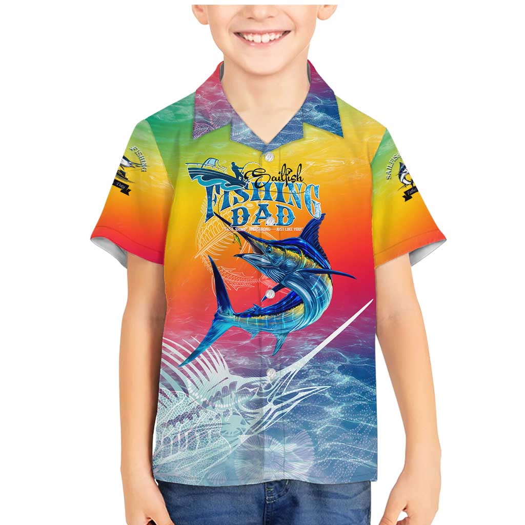 Fishing Dad Family Matching Mermaid Dress and Hawaiian Shirt Fast Sharp and Strong Like a Sailfish