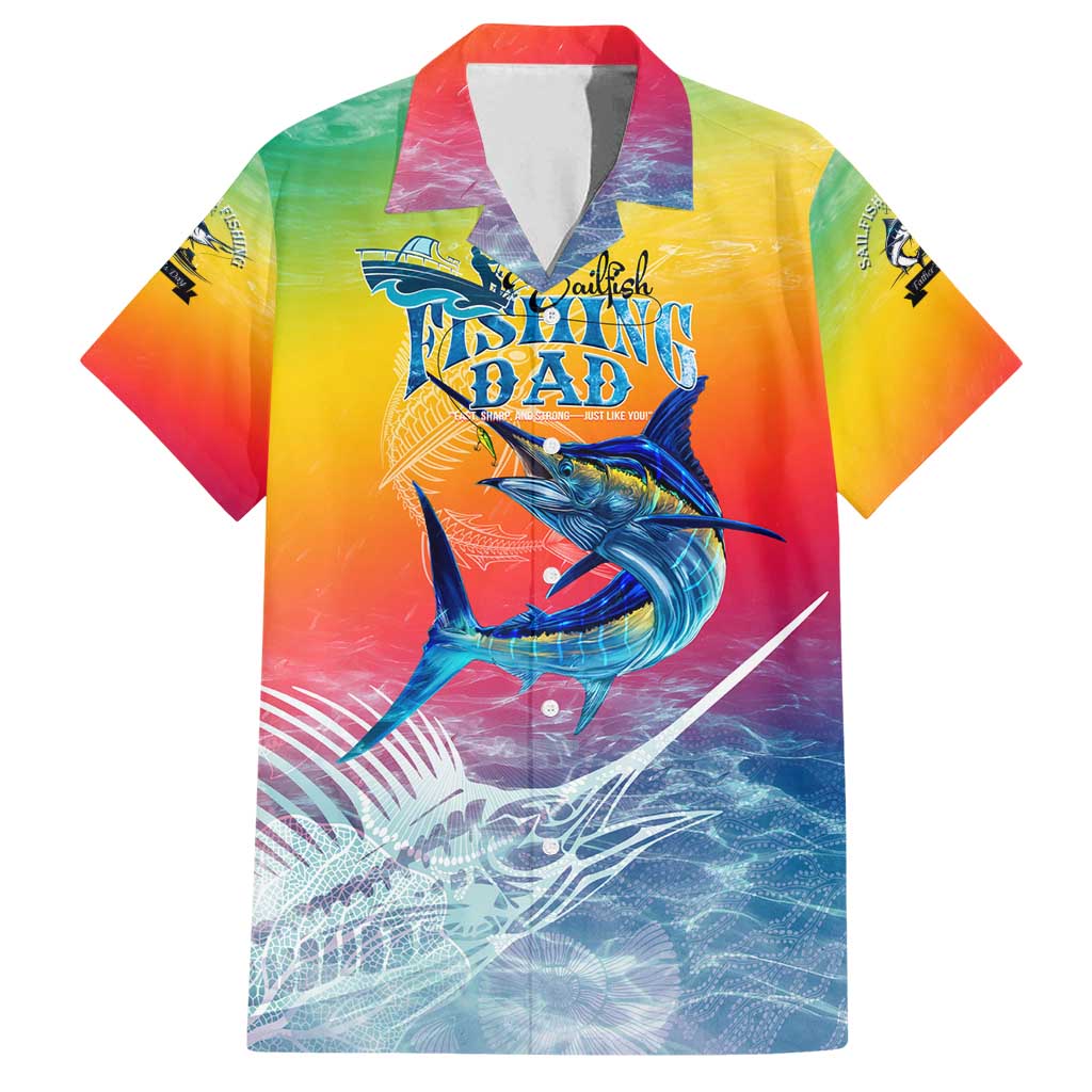 Fishing Dad Family Matching Off Shoulder Maxi Dress and Hawaiian Shirt Fast Sharp and Strong Like a Sailfish