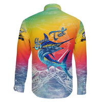 Fishing Dad Family Matching Off Shoulder Maxi Dress and Hawaiian Shirt Fast Sharp and Strong Like a Sailfish