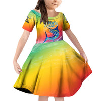 Fishing Dad Family Matching Off Shoulder Short Dress and Hawaiian Shirt Fast Sharp and Strong Like a Sailfish