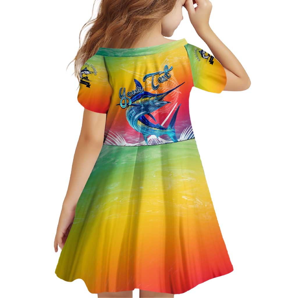 Fishing Dad Family Matching Off Shoulder Short Dress and Hawaiian Shirt Fast Sharp and Strong Like a Sailfish