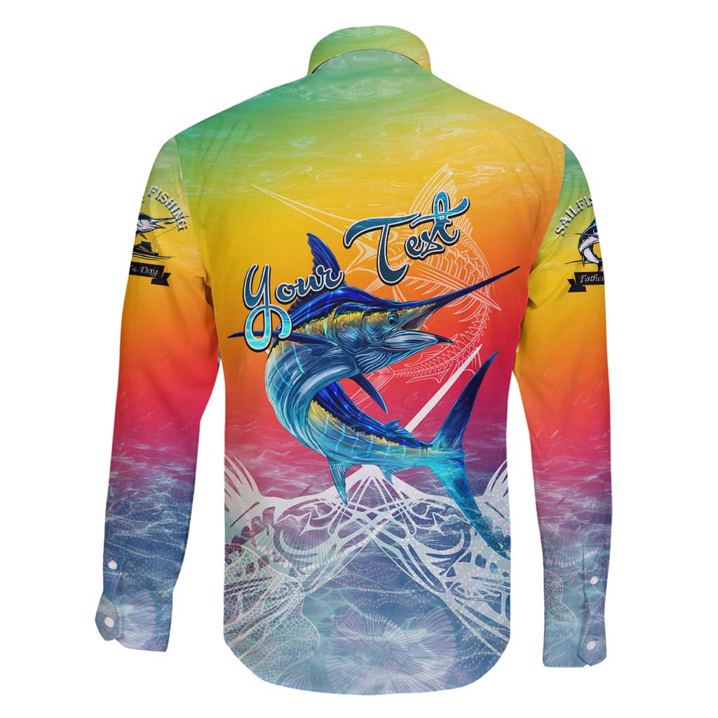 Fishing Dad Family Matching Off Shoulder Short Dress and Hawaiian Shirt Fast Sharp and Strong Like a Sailfish