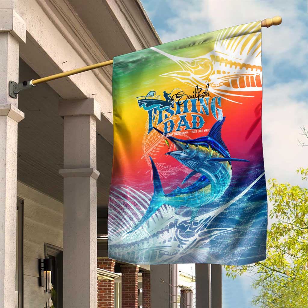 Fishing Dad Garden Flag Fast Sharp and Strong Like a Sailfish