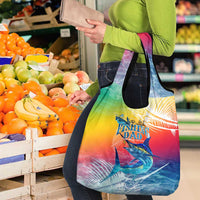 Fishing Dad Grocery Bag Fast Sharp and Strong Like a Sailfish