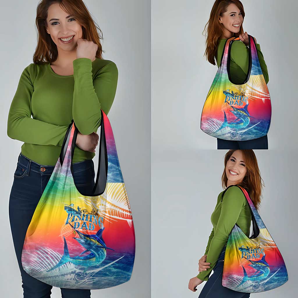 Fishing Dad Grocery Bag Fast Sharp and Strong Like a Sailfish