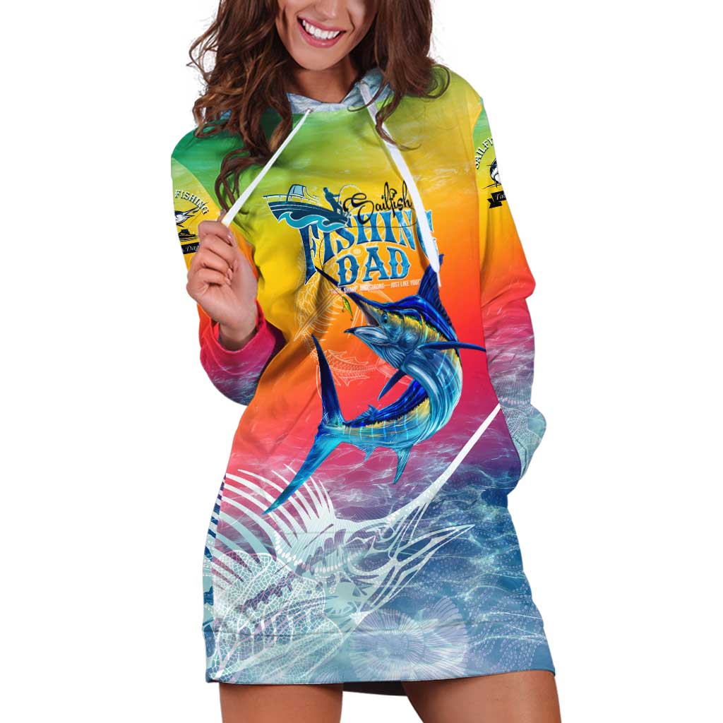 Fishing Dad Hoodie Dress Fast Sharp and Strong Like a Sailfish