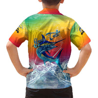 Fishing Dad Kid Hawaiian Shirt Fast Sharp and Strong Like a Sailfish