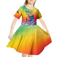 Fishing Dad Kid Short Sleeve Dress Fast Sharp and Strong Like a Sailfish