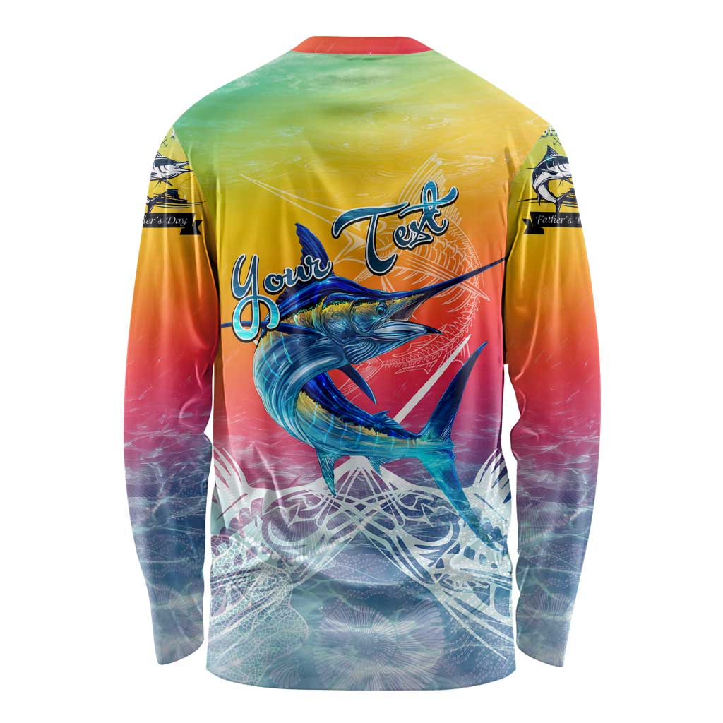 Fishing Dad Long Sleeve Shirt Fast Sharp and Strong Like a Sailfish