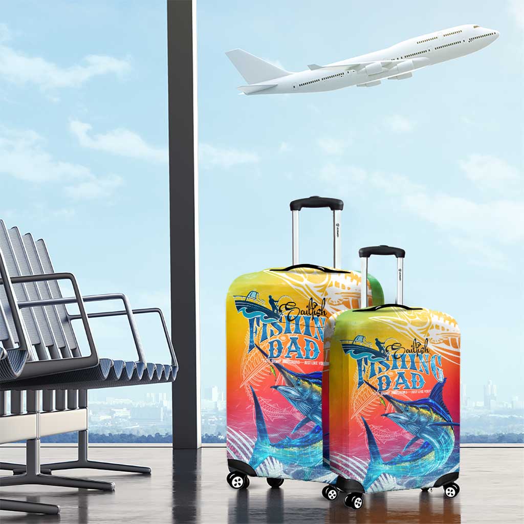 Fishing Dad Luggage Cover Fast Sharp and Strong Like a Sailfish
