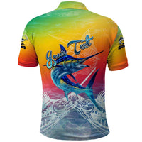 Fishing Dad Polo Shirt Fast Sharp and Strong Like a Sailfish