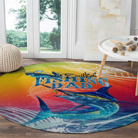 Fishing Dad Round Carpet Fast Sharp and Strong Like a Sailfish