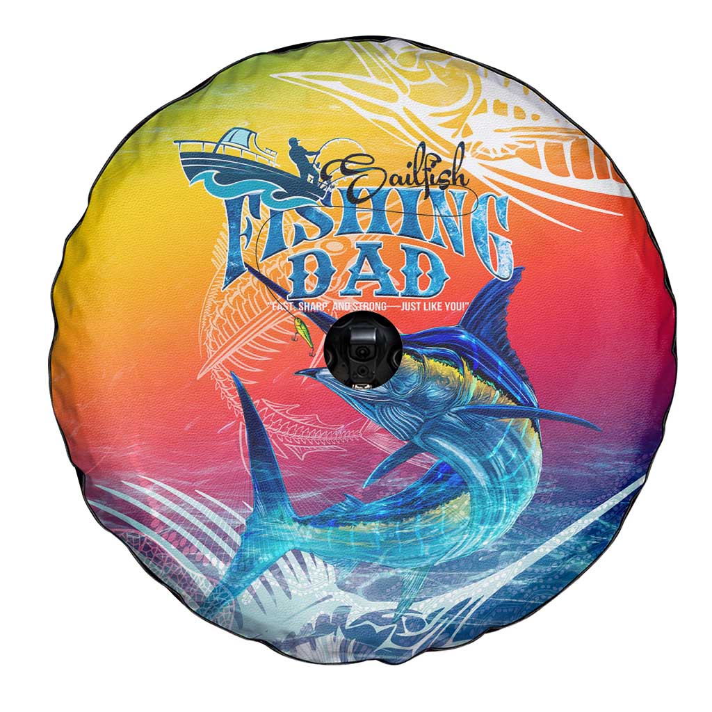 Fishing Dad Spare Tire Cover Fast Sharp and Strong Like a Sailfish